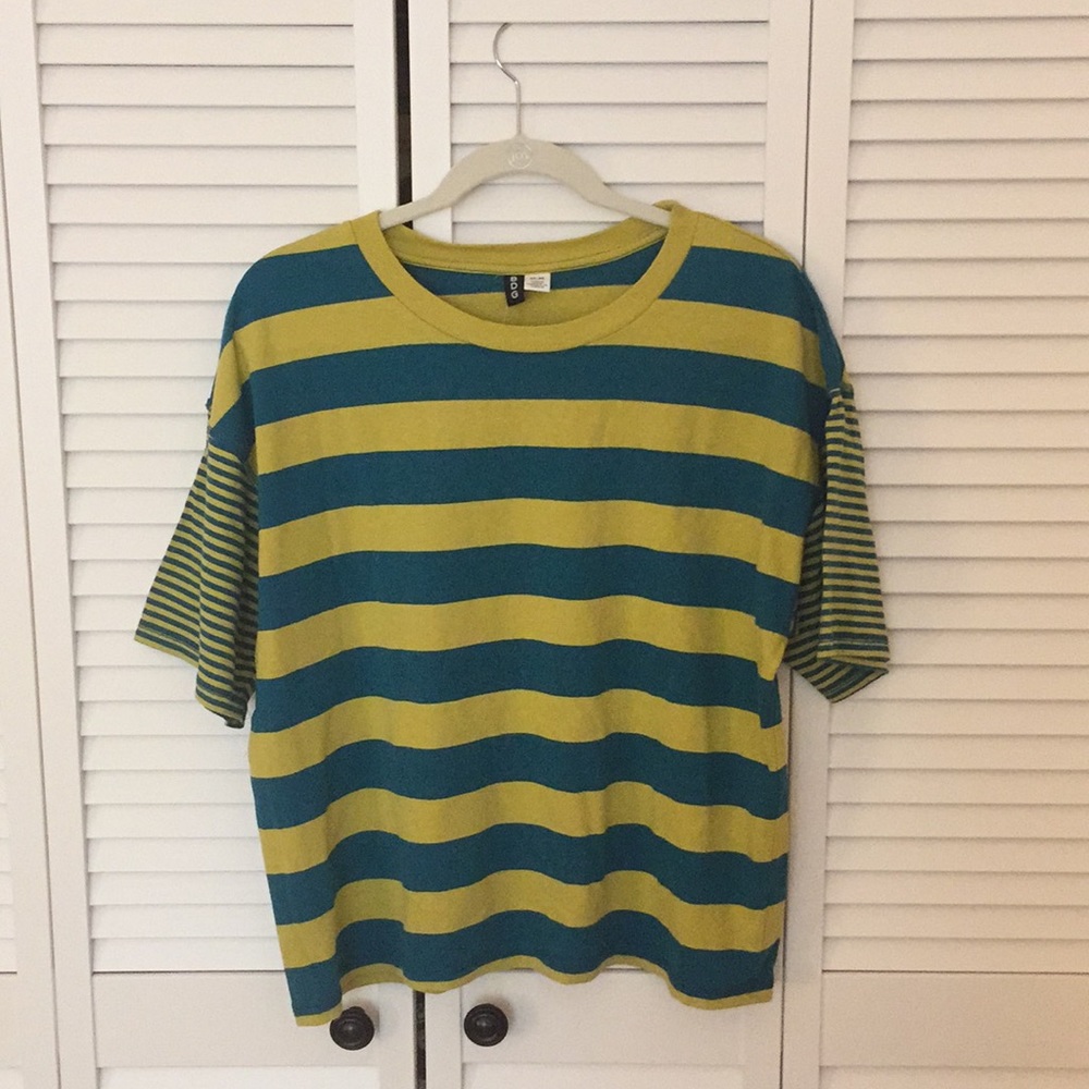 Yellow and Blue Striped BDG T Shirt
